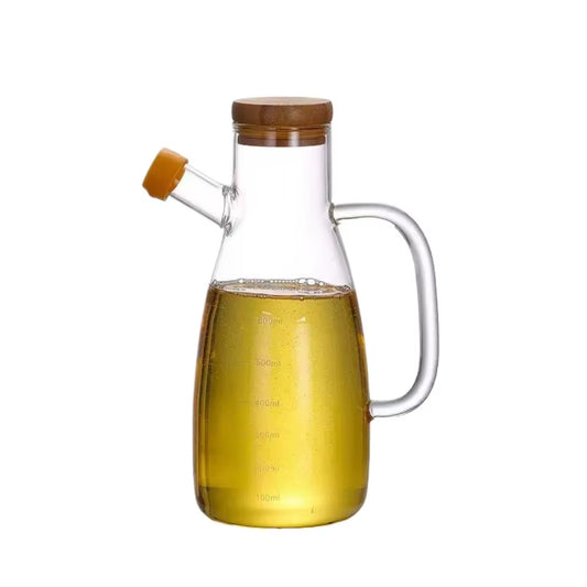 1 Pack 34OZ Glass Oil Bottle with Graduation Olive Oil Pot Leak Proof Oil Bottle Kitchen Outdoor Barbecue Picnic Condiment Conta