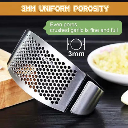 Stainless Steel Garlic Press Crusher Manual Garlic Chopper Garlic Chopping Tools Fruits and Vegetables Kitchen Gadget