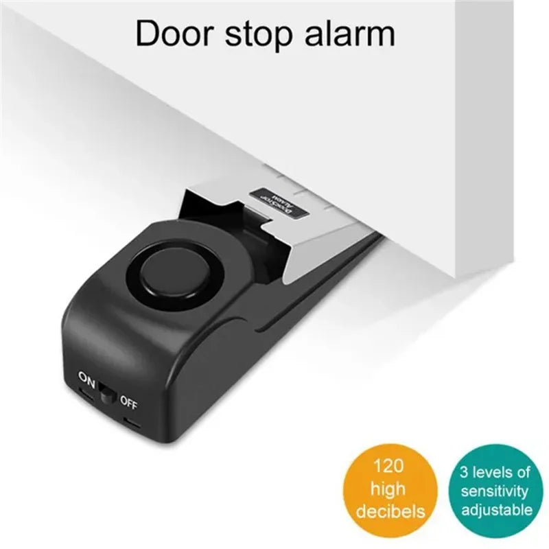 120Db Wireless Door Stop Stopper Alarm Block Blocking System Door Blocking Device Home Travel Mini Anti-Theft Wedge Shaped