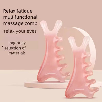 Head Massage Scalp Four-In-One Massage Comb Meridian Scalp Resin Scalp Massage Comb Head Unblocking Face Nose Massager Guasha