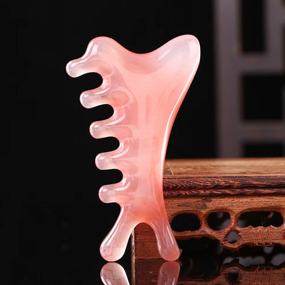 Head Massage Scalp Four-In-One Massage Comb Meridian Scalp Resin Scalp Massage Comb Head Unblocking Face Nose Massager Guasha